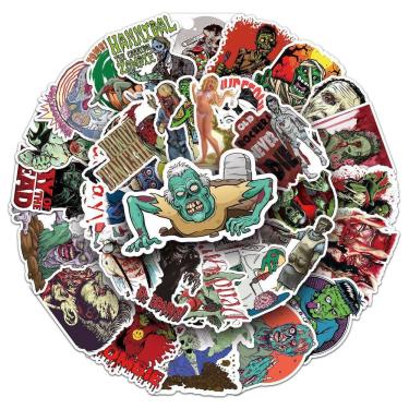 Imagem de Adesivos Zombie Horror Thriller Anime 51 peças de PVC à prova d`água