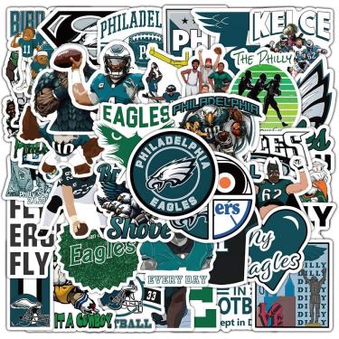 Imagem de Adesivos Philadelphia Eagles em vinil impermeável, 50 unidades