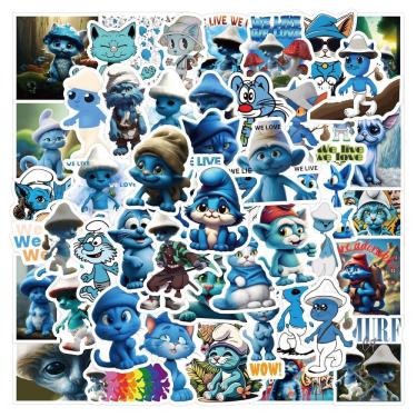 Imagem de Adesivos Smurfs Cats Vinil Impermeável Anime 60 unidades/lote