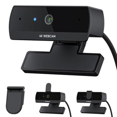 Imagem de Nisheng Webcam S7 4K para PC, foco automático PDAF, webcam 4K com microfones com cancelamento de ruído duplo, capa de privacidade e bolsa de viagem, câmera plug & play 1080P/60FPS, câmera USB para