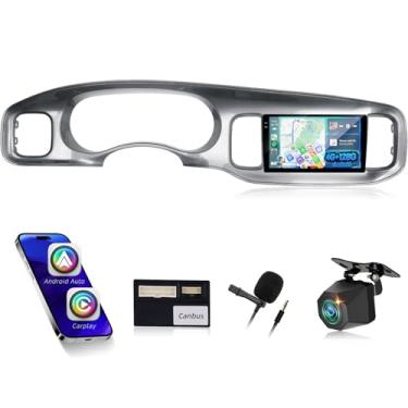 Imagem de Estéreo automotivo 4G + 128G para Dodge Charger 2011 2012 2013 2014 com Carplay sem fio e Android Auto - Rádio com tela sensível ao toque Android 15 de 9 polegadas com EQ/5GHz WiFi/GPS/SWC, câmera de