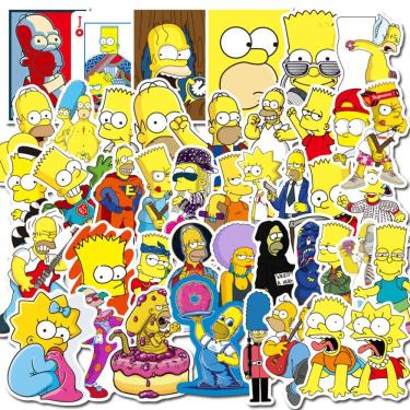 Imagem de Adesivos 100 unidades/lote Adesivos de anime em vinil impermeável dos Simpsons