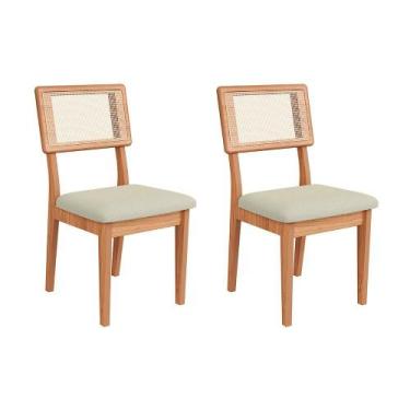Imagem de Conjunto com 2 Cadeiras Favale Algodão Cesare e Freijó - Mobly