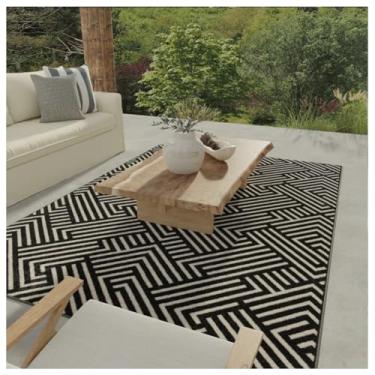 Imagem de SPXMQSS Tapete de exterior para pátios, tapete lavável antiderrapante veludo cristal grande tapetes para área externa resistente ao desgaste para varanda, deck, varanda, jardim, cozinha G 180 x 280 cm