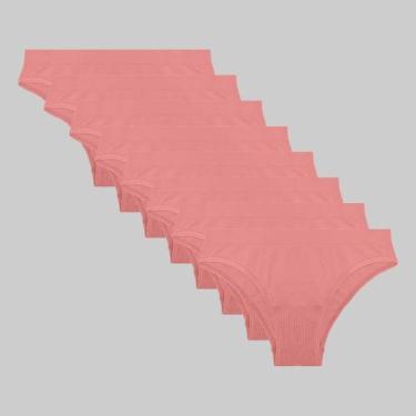 Imagem de Kit 8 Calcinhas Lupo Loba Biquíni Sem Costura 40400, Rosa glamour, G