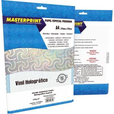 Imagem de Filme Adesivo INKJET A4 135G Holográfico Espiral (pacote com 10 Folhas