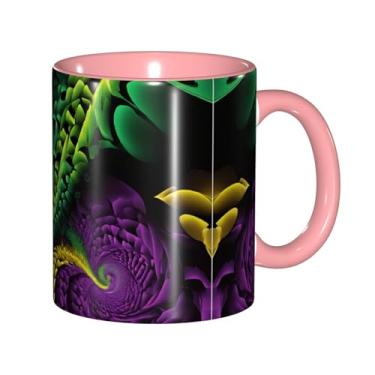 Imagem de Zeraoke Canecas de café criativas com estampa de flores coloridas, personalizadas, presente para família, tamanho de 325 ml, unissex
