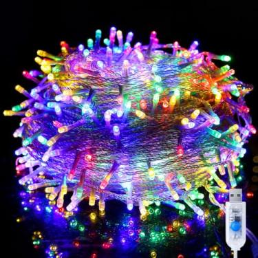 Imagem de YUANHUYUOU Luzes de corda de Natal, 6 m 40 LED USB com IP44 à prova d'água, luzes de corda internas externas, luzes de Natal LED (coloridas)