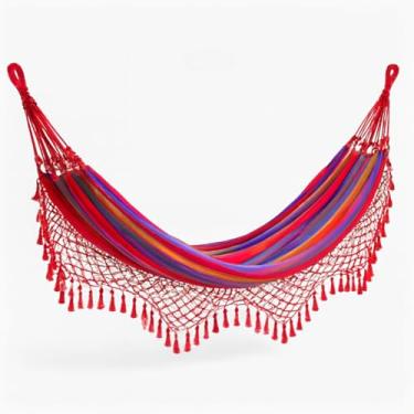 Imagem de REDE DE DESCANSO CASAL GRANDE, Confortável e Resistente, Ideal para Varanda, Quintal e Jardim(Arco-iris)