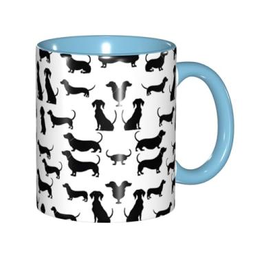 Imagem de Zeraoke Black Dogs Print Canecas de café criativas, personalizadas, presente para família, tamanho de 325 ml, unissex