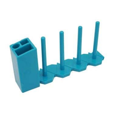 Imagem de Fancyes Suporte para bobinas, organizador para máquinas de costura, fácil de instalar e remover, para uso doméstico e industrial, Azul