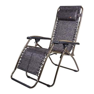 Imagem de YYBOES Espreguiçadeira de jardim, espreguiçadeira, espreguiçadeira, dobrável, para almoço, cadeira de escritório, cama de soneca, cadeira de lazer, portátil, praia, acampamento, sol, cama, carga 250