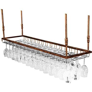 Imagem de Rack de exibição de vinho moderno montado na parede Rack de vinho de teto | Suporte de copo de vinho pendurado | Suporte de garrafa de vinho | Suporte de vinho rústico montado na parede | Suporte|