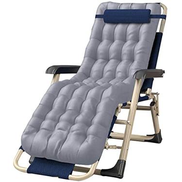 Imagem de YYBOES Cadeira relaxante de escritório para varanda, cadeiras dobráveis com gravidade zero, almofada de algodão confortável, cadeira reclinável de pátio ajustável com encosto de cabeça