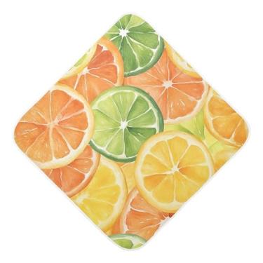 Imagem de STAYTOP Toalhas de bebê com capuz de musselina Fresh Lemon Slices, toalha de banho super macia, toalhas de banho absorventes para banho recém-nascido unissex 89 x 89 cm