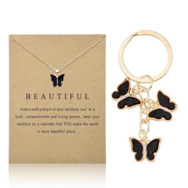 Imagem de Sisadodo Presentes de aniversário de Natal para mulheres, meninas, colares com pingente de borboleta para amigas, filha, neta, Small, liga metálica, Sem Pedra Preciosa