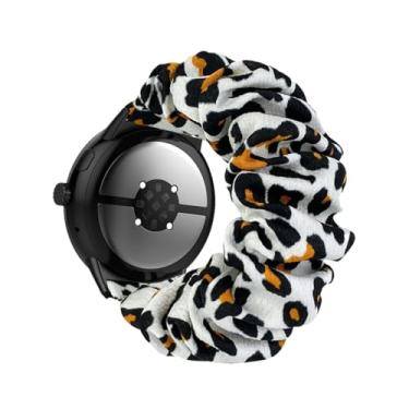 Imagem de Freaura Pulseira elástica Scrunchie compatível com Google Pixel Watch 3 de 41 mm, pulseira de cetim de chiffon de substituição com estampa de leopardo para Pixel Watch 2 1 (#10)