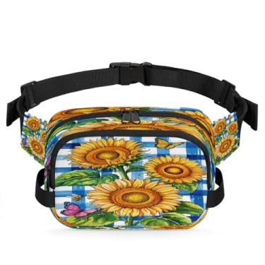 Imagem de Pochete de flores coloridas de girassol para mulheres e homens com alça ajustável, bolsa transversal, bolsa de peito, bolsa de bumbum, Cor 2