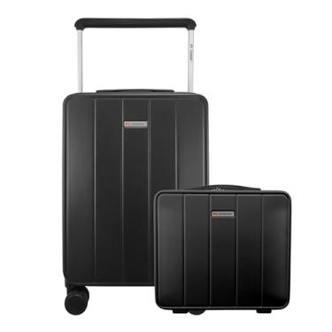 Imagem de Kit Mala de Viagem de Bordo em Policarbonato 10kg com Frasqueira Gladiador Infinity V1 (Preto)