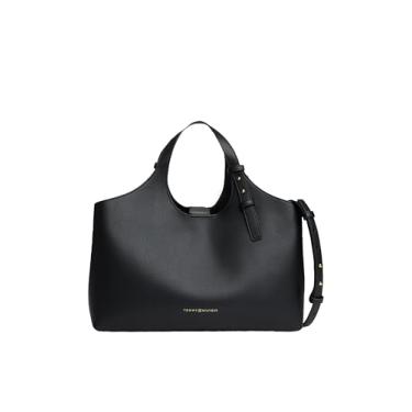 Imagem de Tommy Hilfiger Bolsa feminina com logotipo, preta, tamanho único