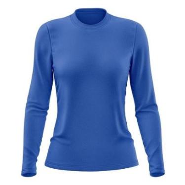 Imagem de Camiseta Manga Longa Feminina Dry Lisa Proteção Solar Treino Praia Gênero:Mulher;Tamanho:M;Cor:-Feminino