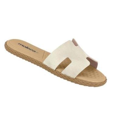 Imagem de Rasteirinha Moleca Recortes H Feminino Branco Off-Feminino