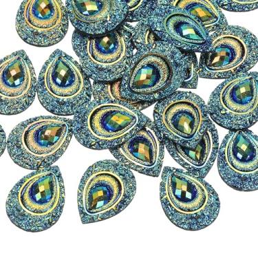 Imagem de PATIKIL Strass olho de cavalo, 18 x 25 mm, 60 peças, gota de lágrima, costura em strass, olho de pavão, pedras de resina de água para decoração faça você mesmo, artesanato, roupas, bolsas, vestido