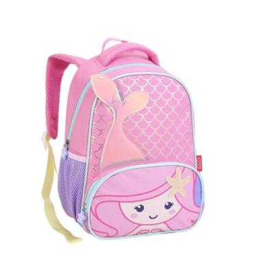 Imagem de Mochila de Costa Sereia Meninas Infantil Escolar - Seanite, Rosa
