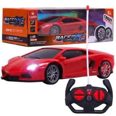 Imagem de Brinquedo Carrinho de Controle Remoto Vermelho C/ Luz 1:16 - Castela