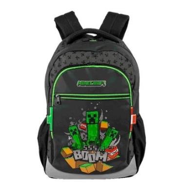 Imagem de Mochila de Costas Sestini Minecraft Y Icons Preto e Verde-Masculino