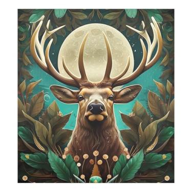 Imagem de Adesivo de painel de geladeira com ímã de lua de veado, decalque frontal de geladeira magnético 58 cm L x 66 cm A