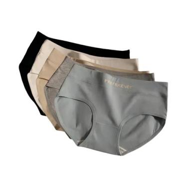 Imagem de Calcinhas De Algodão plus Size Femininas 5 Peças/Conjunto Cintura Médi