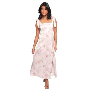 Imagem de Petal & Pup Vestido feminino Zane Midi rosa floral, Rosa floral, P