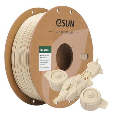 Imagem de eSUN Filamento básico PLA 1,75 mm, carretel de 1 kg (1 kg) impressão de alta velocidade Filamento PLA para impressora 3D, projetado para impressão rápida, branco ósseo