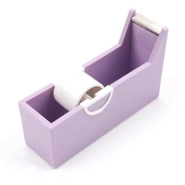 Imagem de Dispensador de fita de mesa colorido de papel cortador de fita de extensão de cílios roxo ferramenta de corte suave para uso na mesa