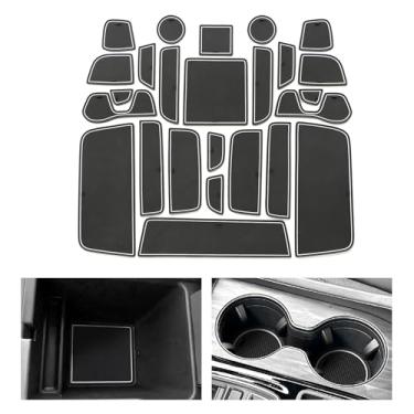Imagem de smabee 25 peças de forro de console central para Honda Passport 2026 tapetes de forro de bolso de porta para porta-copos de passaporte inserções tapetes antipoeira acessórios interiores (branco)