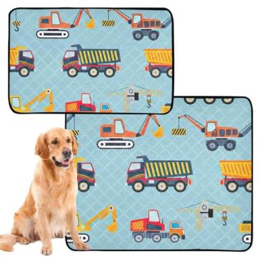 Imagem de TSENQUE Tapetes de construção coloridos azuis laváveis para animais de estimação, tapete impermeável para cercadinho de animais de estimação, almofada de treinamento para gatos, filhotes, à prova de