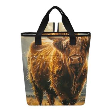 Imagem de Joitme Mochila térmica Painting Cattle Highland Bull Coolers 36 latas para bebidas 35 x 15 x 40 cm