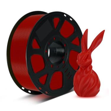 Imagem de Kingroon Filamento de impressora 3D PLA, precisão dimensional +/- 0,02 mm, carretel de 1 kg (1 kg), 1,75 mm (vermelho)