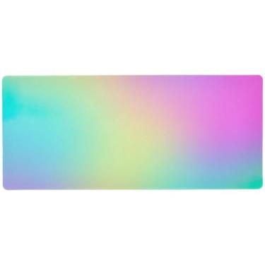 Imagem de Mouse pad gradiente arco-íris pastel, controle de precisão, tapete de mouse grande, 80 x 40 cm, mouse pad para computador