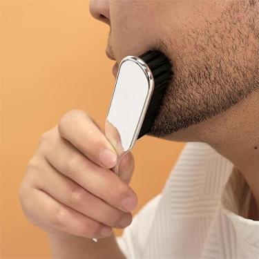 Imagem de Escova masculina multifuncional para pentear a barba, escova de nylon para penteado, escova de limpeza, adequada para cabelo e barba