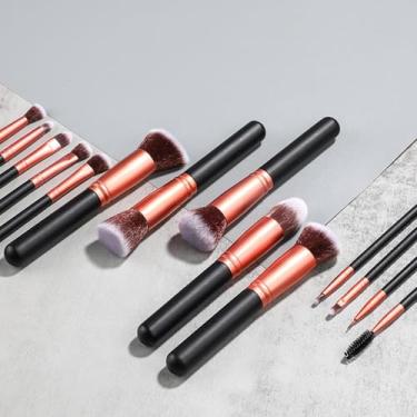 Imagem de Conjunto de pincéis de maquiagem | 20 peças de cerdas macias para rosto inteiro e coleção de pincéis de olhos e esponjas | Conjunto de ferramentas de maquiagem profissional e amigável para iniciantes