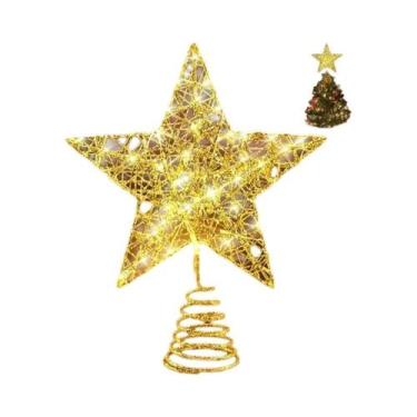 Imagem de Decoração De Estrela Pentagrama LED Brilhante Para Árvore De Natal, Ac