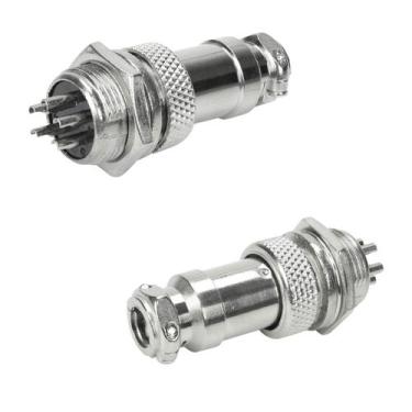 Imagem de 5X Conjunto Plug Conector Mike Kit Macho E Fêmea 5 Pinos - PIX