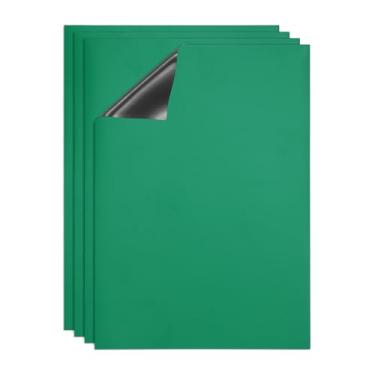 Imagem de PATIKIL Quadro apagável a seco, pacote com 4 ímãs A4, quadro branco, calendário de geladeira, quadro magnético, material de escritório para casa, cozinha, geladeira, mesa, parede, verde