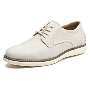 Imagem de CLOWSE Sapato social masculino casual, moderno, tênis de negócios, casual, confortável, Oxford, escritório, caminhada, tênis, Bege, 38