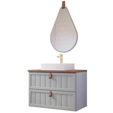 Imagem de Gabinete de Banheiro Sense 80 com Espelho Gota Pistache/Freijo - MGM