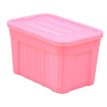 Imagem de Colaxi Caixa organizadora em escala 1:12 com tampa, ideal para organizar acessórios, criar micropaisagens, construir jardins de fadas e fazer projetos DIY, Rosa