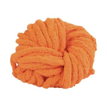 Imagem de KiBcsLic Fio de lã grosso para tricô DIY, fio jumbo para confecção de tapetes, artesanato, almofadas, camas para animais de estimação, Amarelo Alaranjado