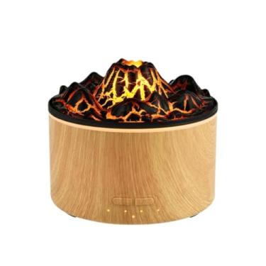 Imagem de Volcano Aroma Diffuser Humidifier, Creative Ultrasonic Essential Oil Fragrance Diffuser Home Desktop Humidifier with Essential Oil Diffusion, Remote Controllable (Wood colour)